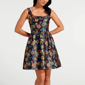 Modcloth "Holiday My Way" Dress in Gilded Brocade - NWT